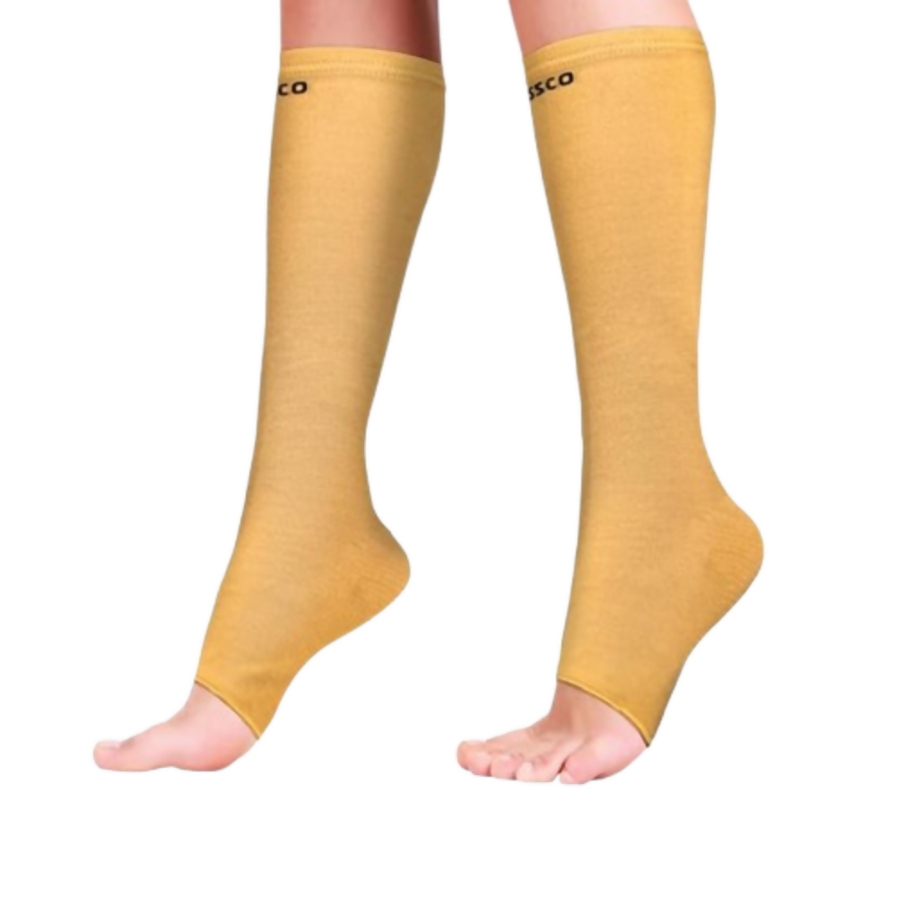 Vissco Medical Compression Stockings (Below Knee) - Beige - 1 Pair - Distacart