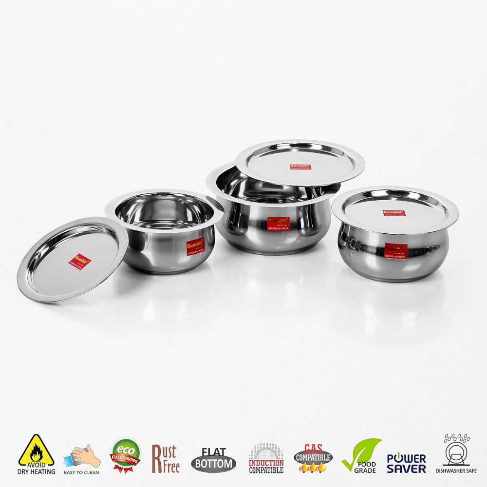 Sumeet Stainless Steel Cookware Set With Lid - Dista