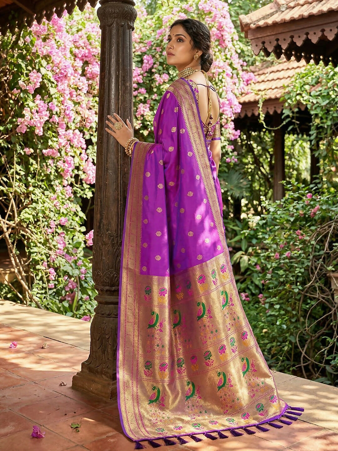 Shree Shyam Fashion Purple Soft Silk Saree - Dista
