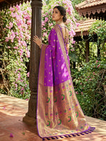 Thumbnail for Shree Shyam Fashion Purple Soft Silk Saree - Dista