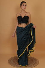 Thumbnail for Joban Fashion Silk Pearl And Beads Hand Embroidery Padded Blouse - Black