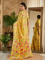 Thumbnail for Shree Shyam Fashion Yellow Linen Cotton Saree - Distacart