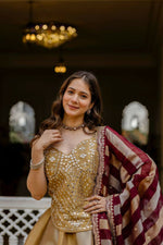 Thumbnail for Teeya Creation Multi Color Pure Banarasi Viscose Designer Mirror Work Lehenga Choli - Distacart