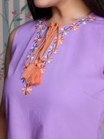 Thumbnail for Ode by House of Pataudi Pure Cotton Straight Kurta with Palazzos - Distacart
