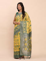 Thumbnail for Astita Linen Cotton Yellow Saree