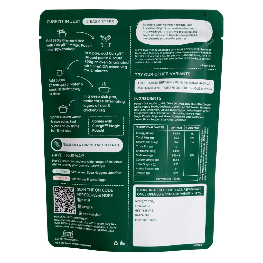 CURRYiT Lucknowi Biryani Premium Ready To Cook Curry Paste - Distacart