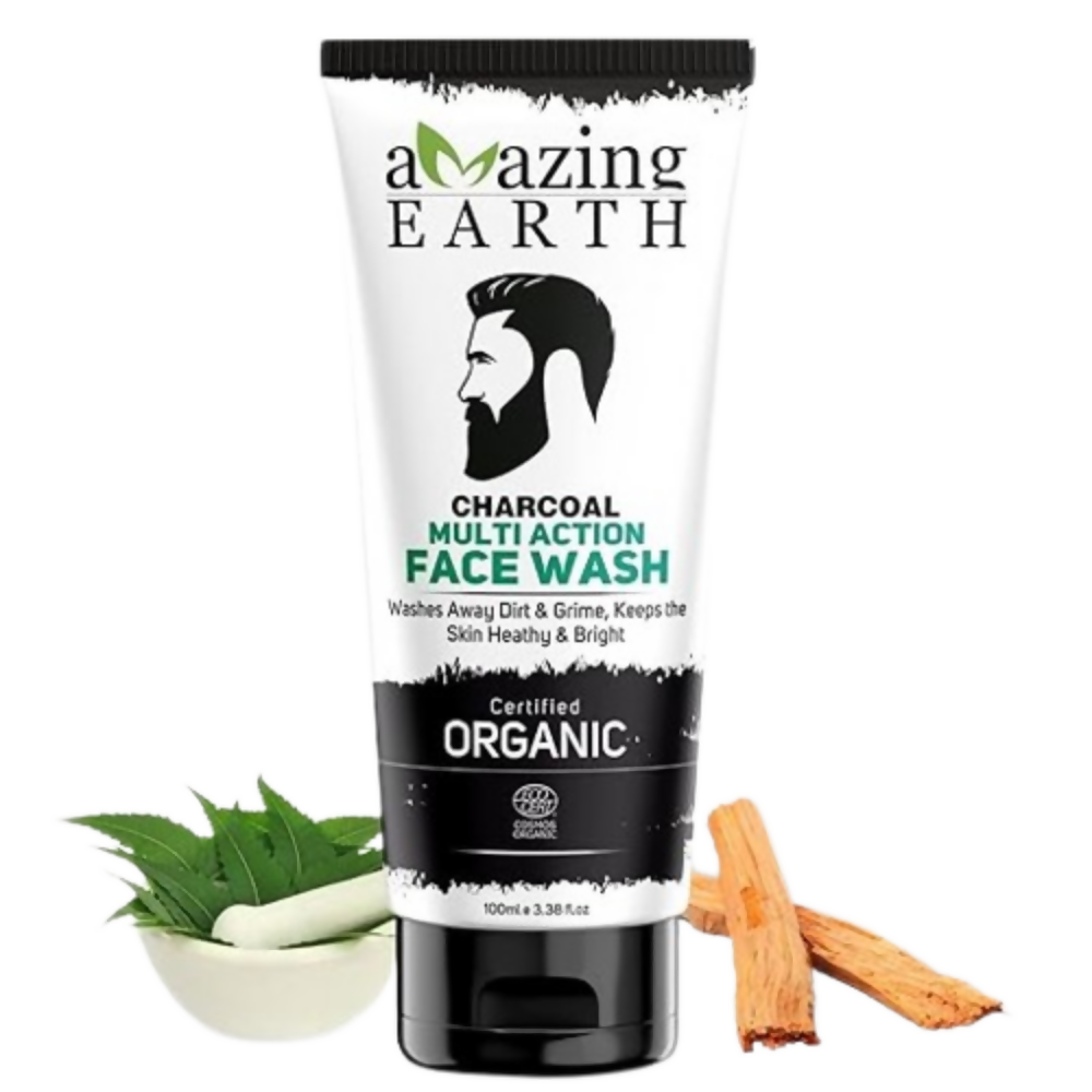 Amazing Earth Certified Organic Activated Charcoal Face Wash - Dista