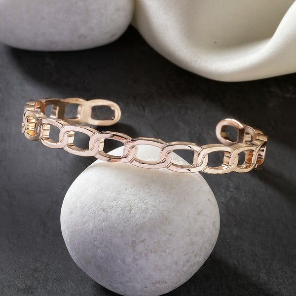NVR Men's Rose Gold Metal Cuff Bracelet - Distacart