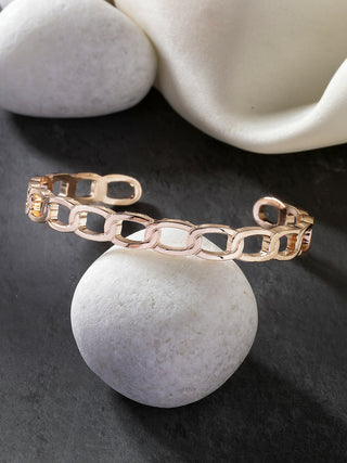 NVR Men's Rose Gold Metal Cuff Bracelet - Distacart