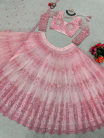 Thumbnail for Jyoti Fashion Women's Baby Pink Soft Net Sequins with Thread Embroidered Designer Lehenga Choli Set - Distacart