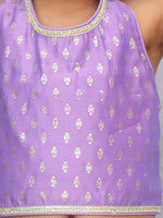 Thumbnail for Lil Drama Mishti Purple Lehanga Choli Dupatta Set For Girls