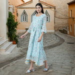 Thumbnail for Souchii Blue Floral Chiffon Maxi Dress For Women – Souchii
