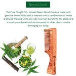 Thumbnail for The Pure Story Oil Infused Neem Wood Handle Comb - Distacart
