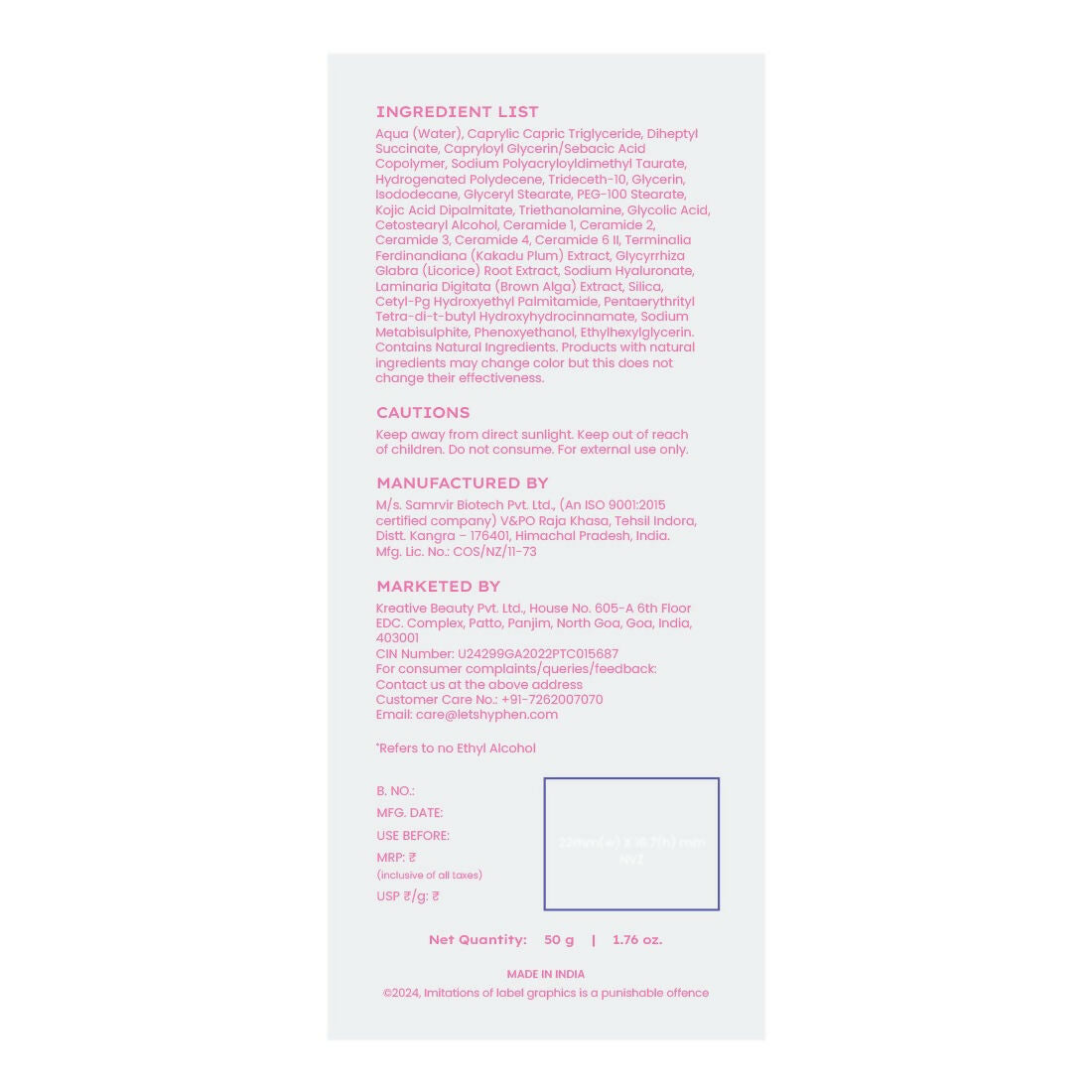 Hyphen By Kriti Sanon Pigmentation Corrector Daily Cream, Reduce Pigmentation & Dark Spots, Brightens & Even Tones Skin, Moisturizes Skin - Distacart