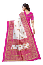 Thumbnail for Vamika Pink Printed Art Silk Saree - Distacart