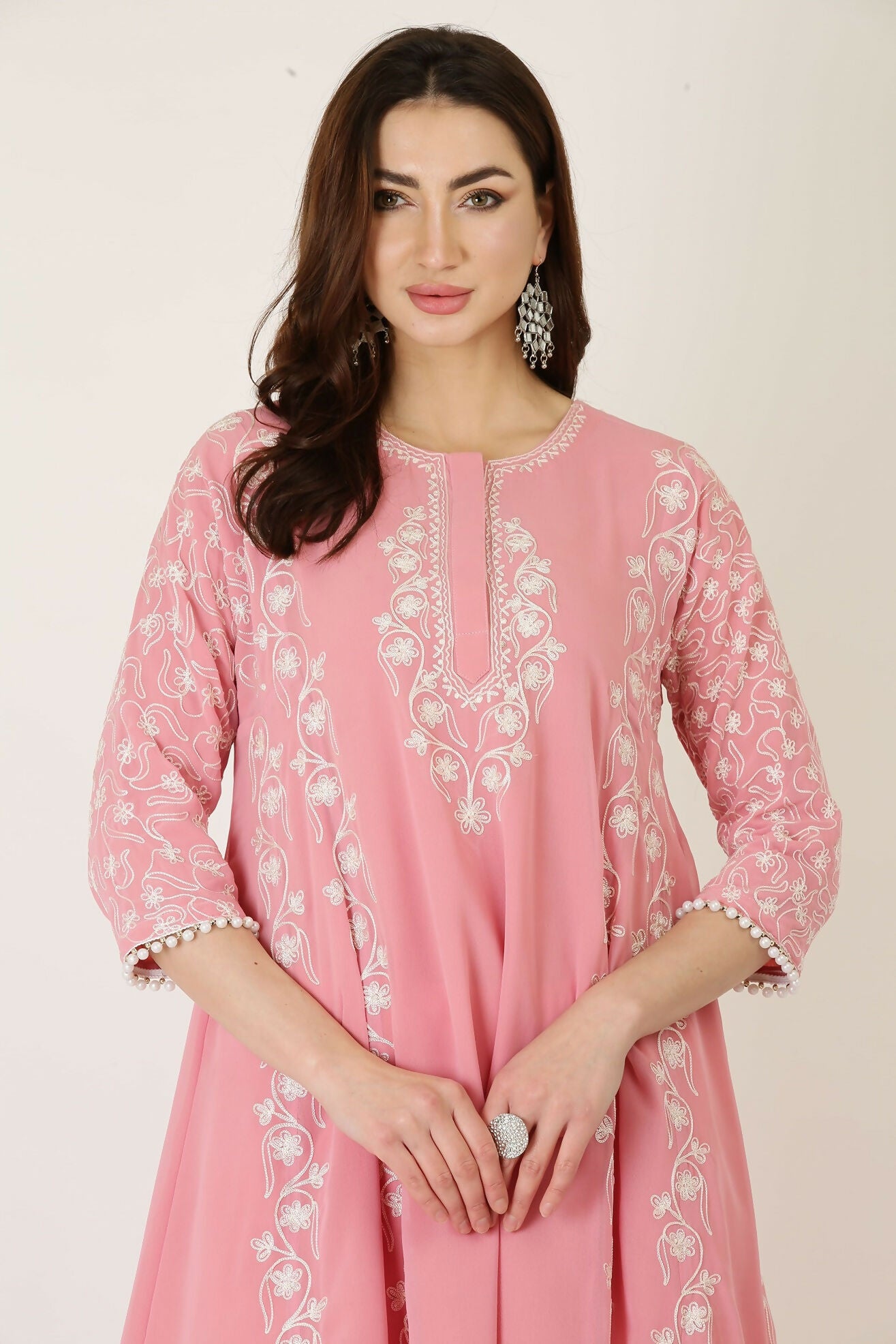 Joban Fashion Pink Georgette Kurta Set