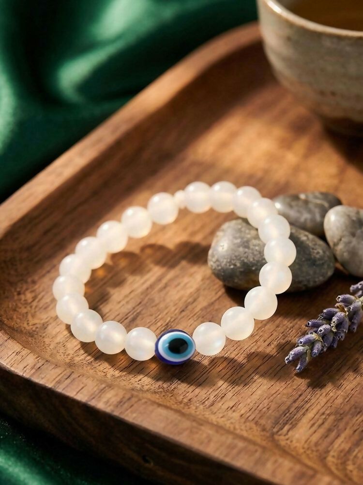 NVR White Crystal Evil Eye Bracelet for Men & Women - Distacart
