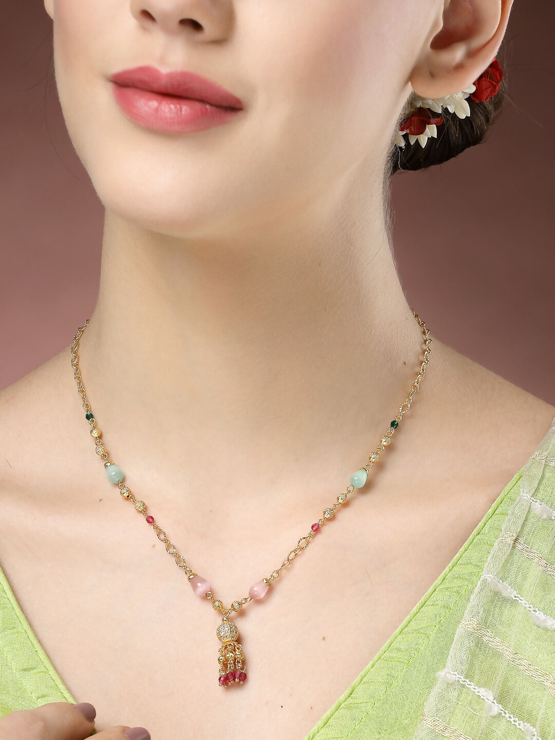 NVR Women's Multicolor Gold-Polished Minimal Chain - Distacart