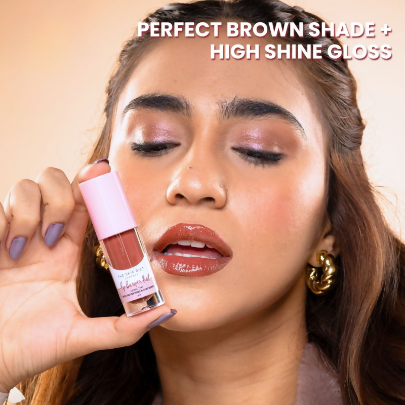 The Skin Diet Company Lip Barrier Tint High Shine Gloss Oil - Fall Brown - Distacart