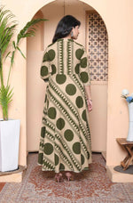 Thumbnail for Miravan Women'S Polka Dot Printed Pure Cotton Anarkali Kurta With Dupatta - Distacart