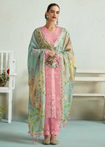 Thumbnail for Pretty Pink Pure Muslin Resham Embroidered Salwar Suit - Emponline - Distacart