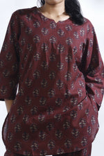 Thumbnail for Breathables Butta Print Cotton Co-Ord Set – Wine - Dista