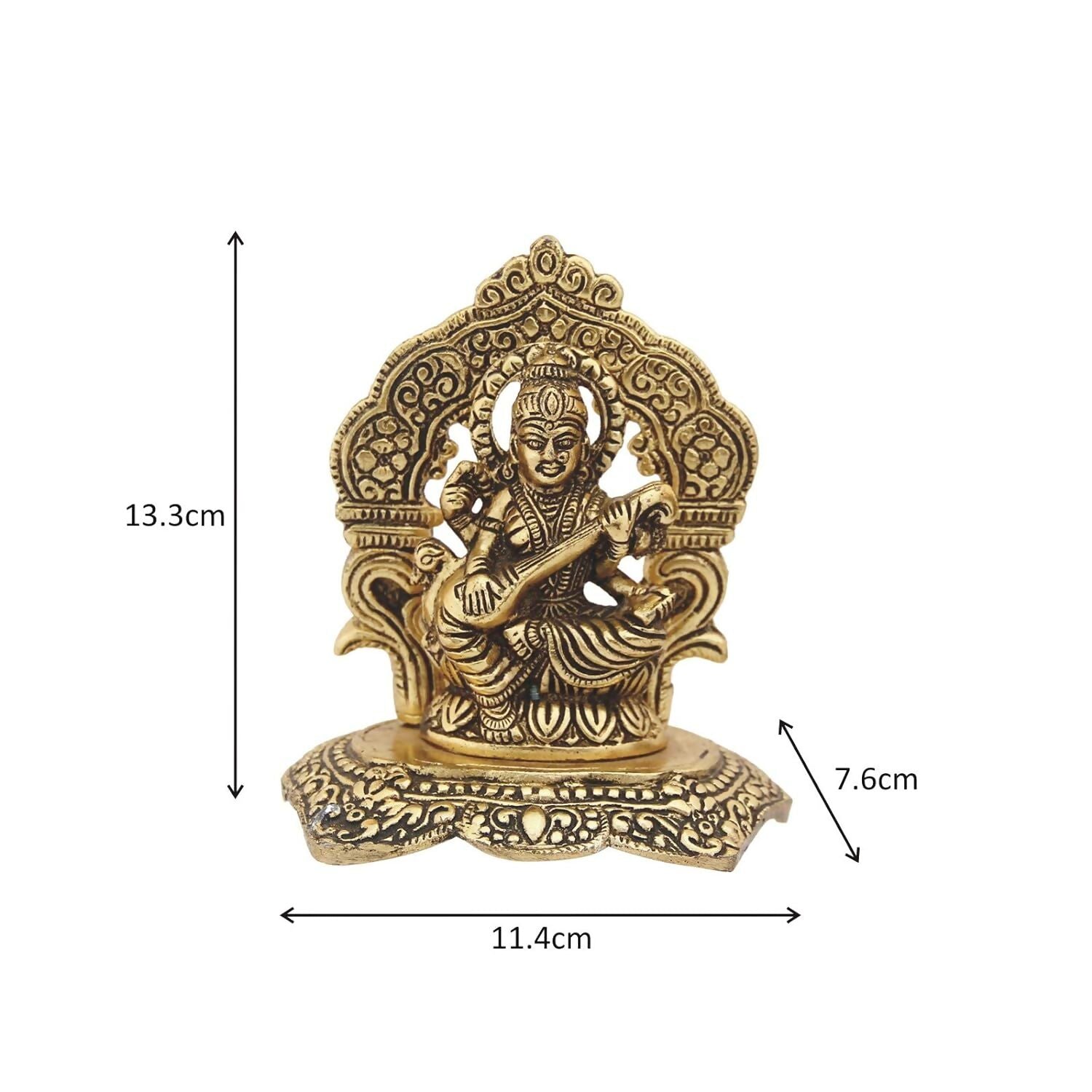 Handicrafts Paradise Metal Goddess Saraswati Idol - Distacart