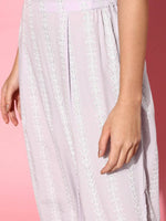 Thumbnail for Ahalyaa Women Floral Poly Crepe Belted Detail Kurta Set - Distacart
