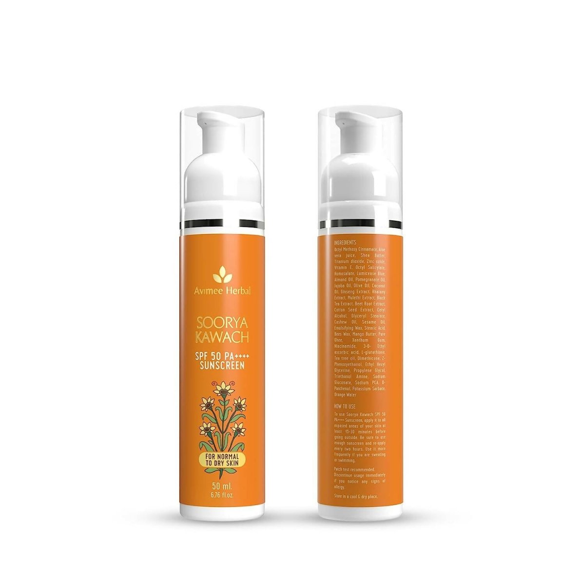 Avimee Herbal Soorya Kawach Sunscreen SPF 50 PA++++ - Distacart