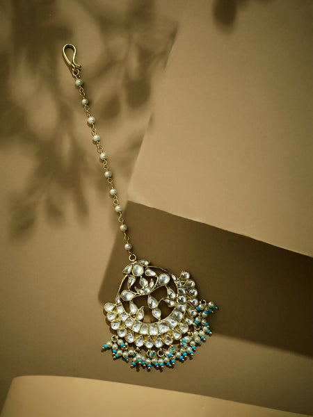 Nuyug 22k Gold Plated Crescent Maang Tikka