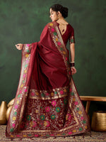 Thumbnail for Mitera Floral Zari Designer Saree With Blouse Piece - Distacart
