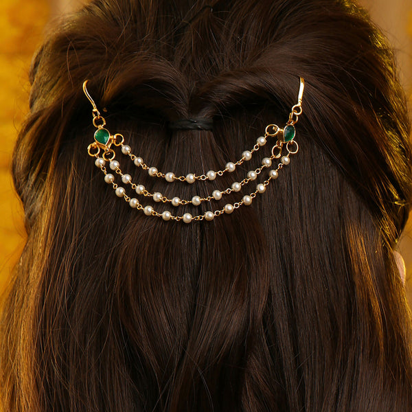 Ruby Raang Kundan Hair Accessory