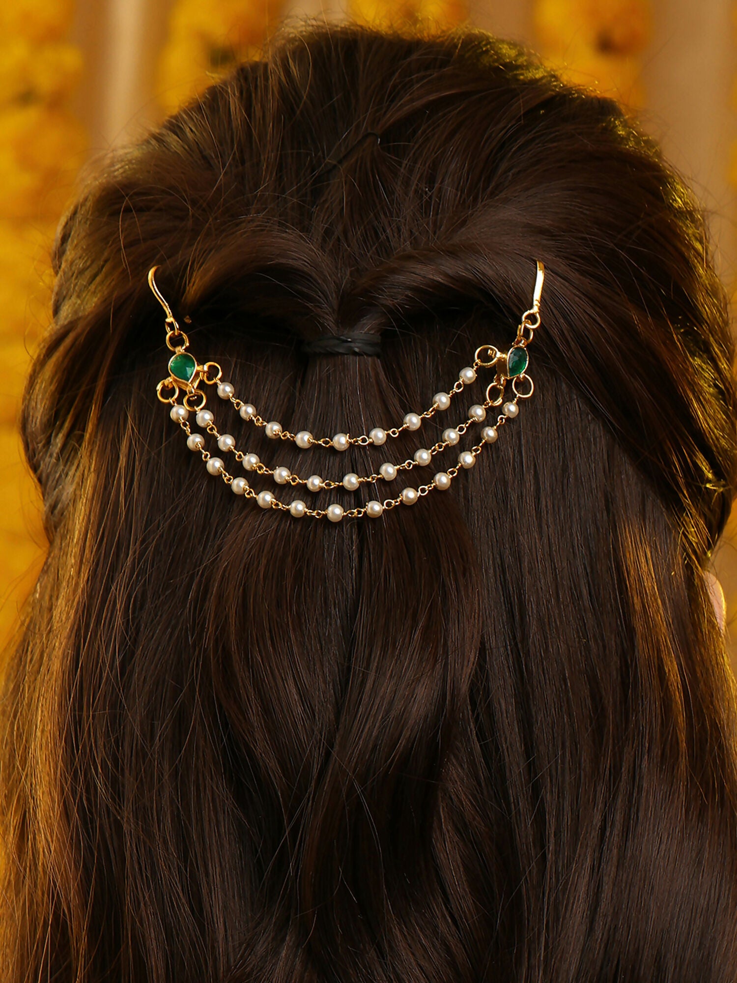 Ruby Raang Kundan Hair Accessory