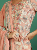 Thumbnail for Sangria Printed Round- Neck Kurta & Trousers With Dupatta