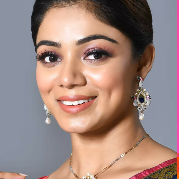 Joban Fashion Women Golden White Multi Pendant Set With Earrings - Distacart
