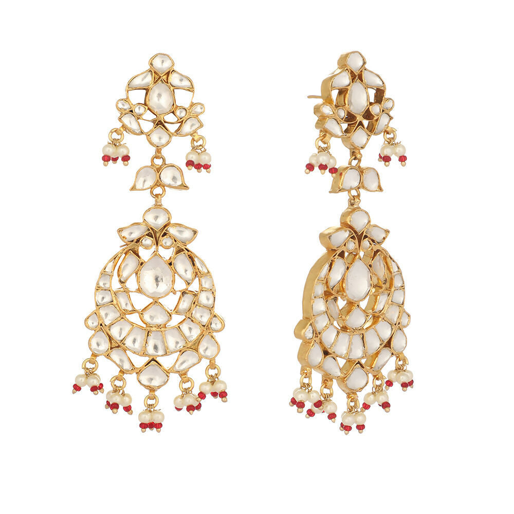 Nuyug 22K Gold Plated Serenoor Pearl Chandbali Earrings