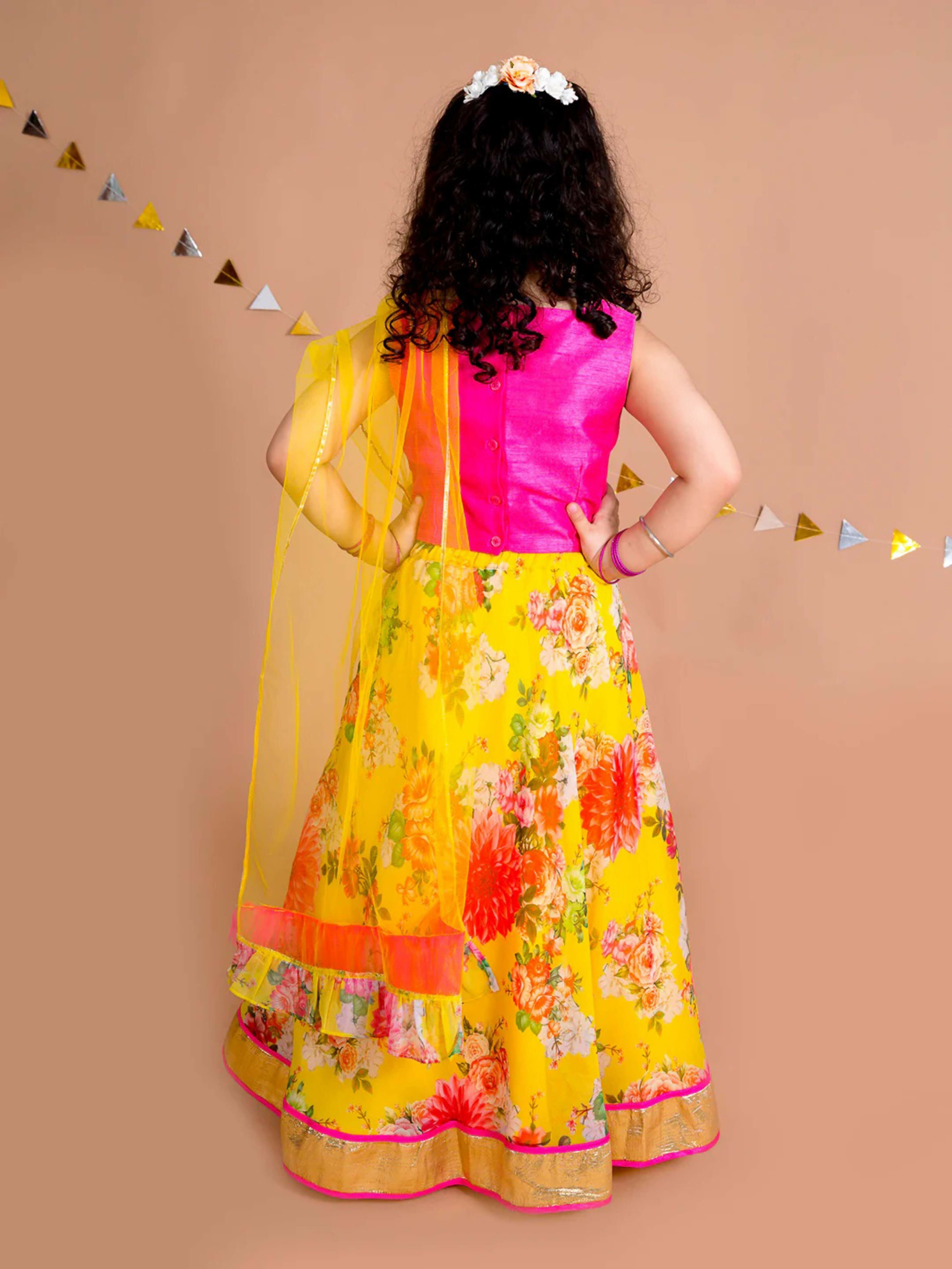 Joban Fashion Girl's Pink Color Lehenga Choli