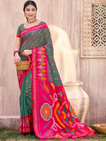 Thumbnail for Shree Shyam Fashion Grey Pochampally Silk Saree - Distacart