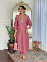 Thumbnail for The52 Gajri Women's Beautiful Embroidered Rayon Fabric with Straight Kurta, Pant and Dupatta Set - Distacart