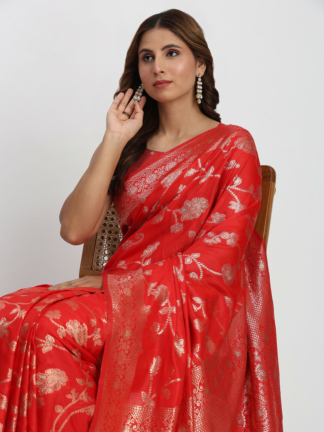 Astita Banarasi Silk Red Saree