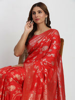 Thumbnail for Astita Banarasi Silk Red Saree