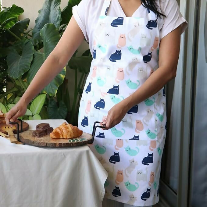 Oak & Lily 100% Cotton Kitchen Apron-Multicolour - Dista