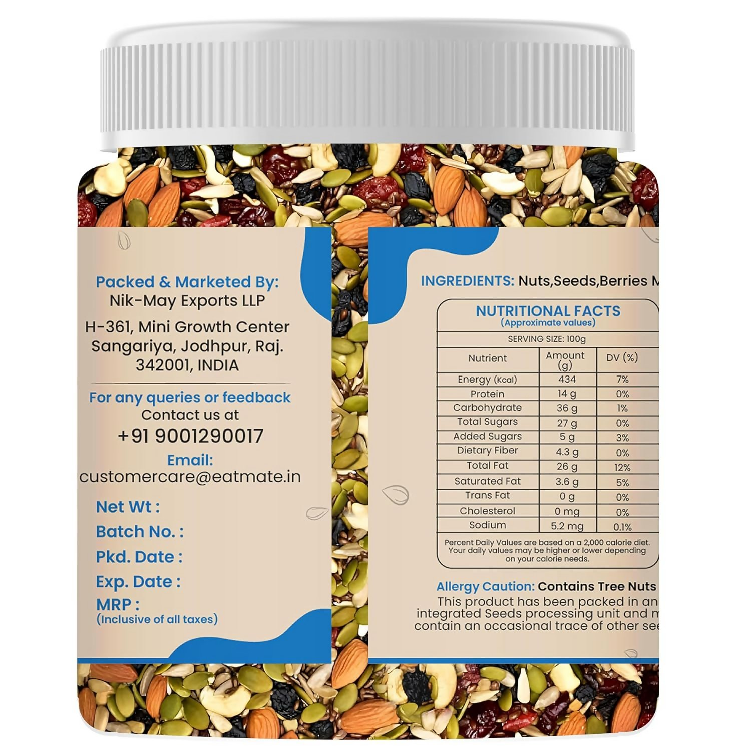 Eatmate Absolute Healthy Dry Fruits and seedMix Premium Trail Mix - Distacart