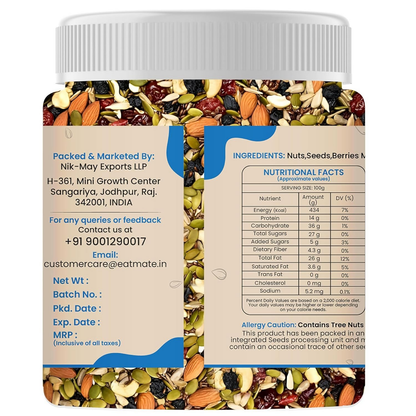 Eatmate Absolute Healthy Dry Fruits and seedMix Premium Trail Mix - Distacart