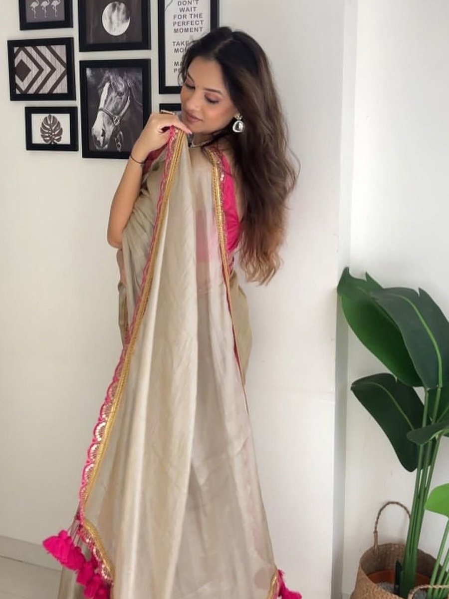 Anouk Embroidered Tissue Saree
