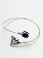 Thumbnail for NVR Women Oxidised Rhodium-Plated Evil Eye Kada Bracelet - Distacart