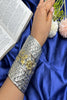 Vastrabhushan Oxidized Silver Cuff Bracelet: Vintage Dual tone Boho Floral Broad Bangle Adjustable - Dista