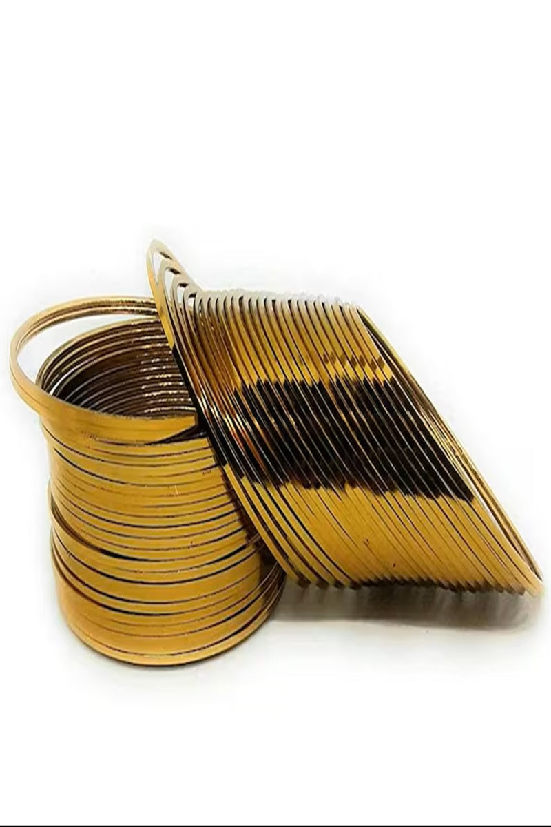 Vastrabhushan Gold Bangle Set: Stackable Indian Chudi, Minimalist Ethnic Jewelry, Size 2.8 - Dista