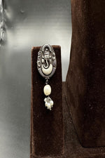 Thumbnail for Vastrabhushan Oxidized Silver Ganesha Choker Set | Boho Pearl Statement Necklace - Dista