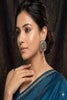 Vastrabhushan Oxidized Peacock Earrings, Dual Tone Indian Statement Studs - Dista